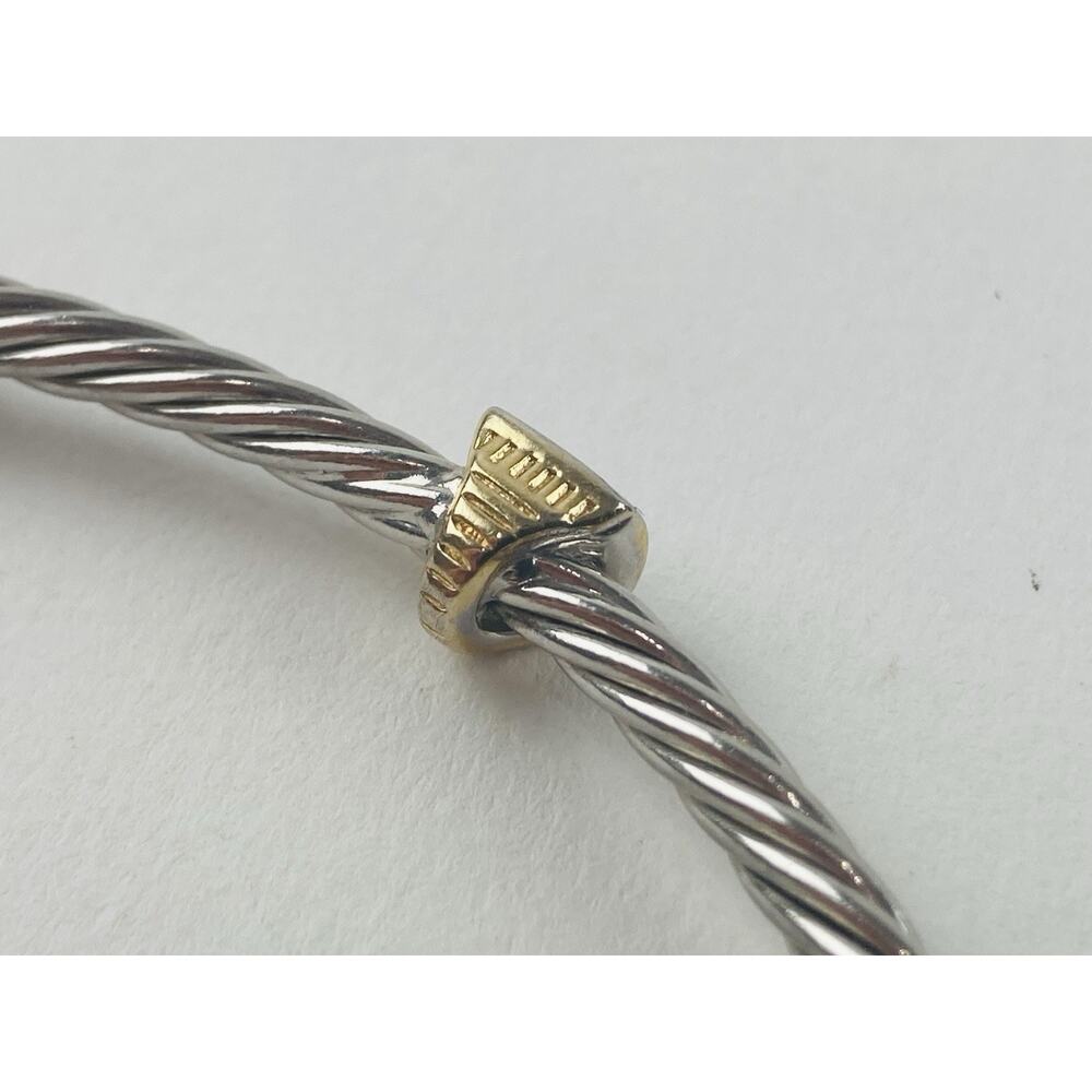 Rhinestone Gold Silver Stations Twisted Cable Cuff Bracelet Magnetic Closure Dai - Picture 9 of 12